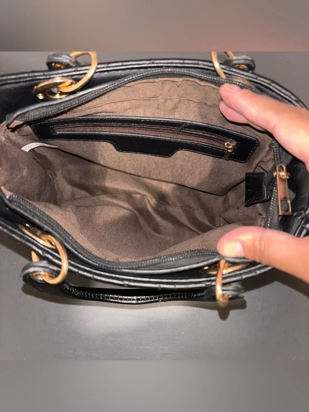 Michael Kors Brown and Black Signature Tote with Cream Accents - Picture 2 of 12
